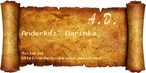Anderkó Darinka névjegykártya